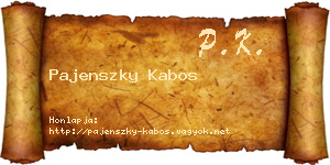 Pajenszky Kabos névjegykártya